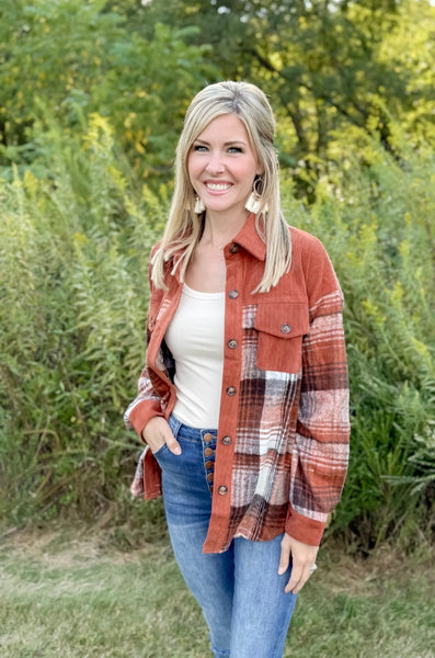 Saddle & Spice Corduroy Shacket