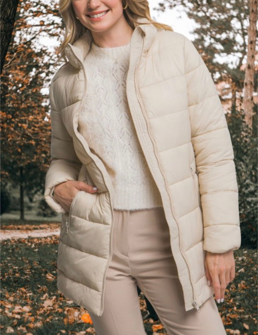 Vanilla Flurry Puffer Coat