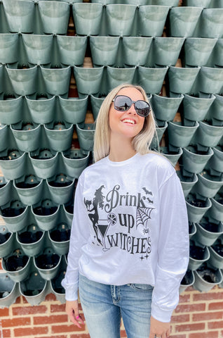 Drink Up Witches Long Sleeve Graphic Tee