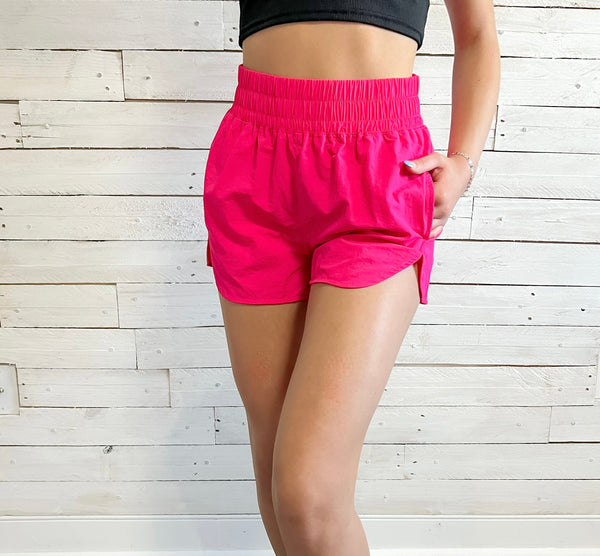 On the Move High Waisted Athletic Shorts