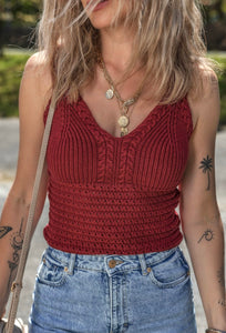 She's Lit Cable Knit Tank Top