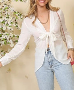 Wrapped Charm Front-Tied Top