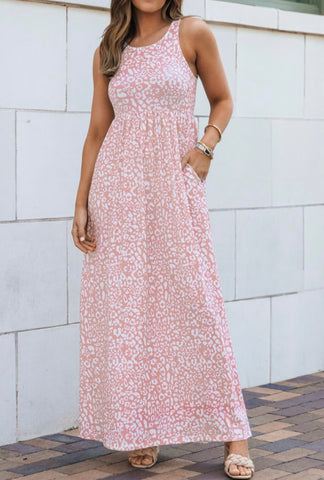 Love for Leopard Blush Pink Maxi Dress