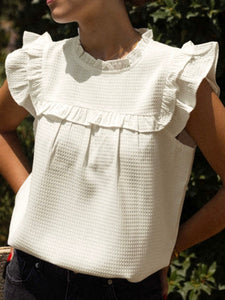 Lucia Ruffle Sleeve Knit Blouse