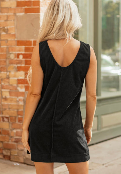 Silent Night Corduroy Mini Dress