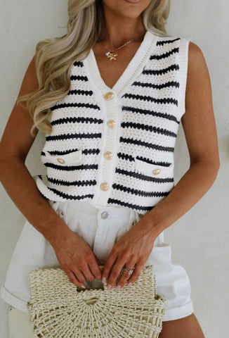 Saint Capri Striped Sweater Vest