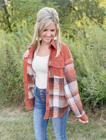 Saddle & Spice Corduroy Shacket