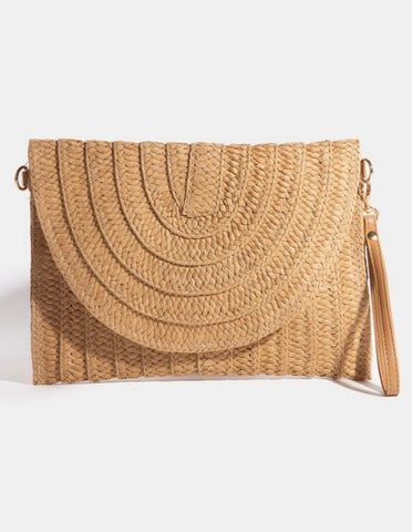 Beach Please Braided Envelope Clutch Bag