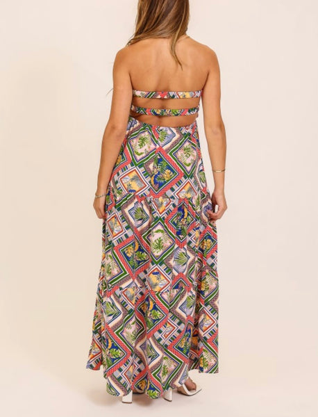 Tropic Oasis Cutout Maxi Dress