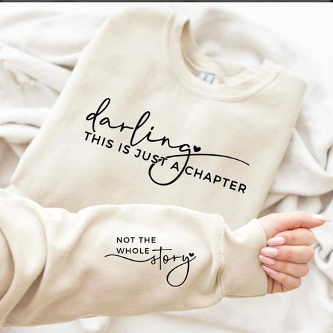 “Just a Chapter” Cream Hoodie Graphic Sweatshirt