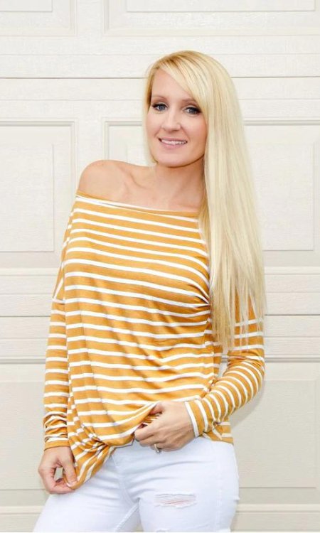 All The Feels Striped Off the Shoulder - the Blushing Ivy Boutique LLC - Tops - 