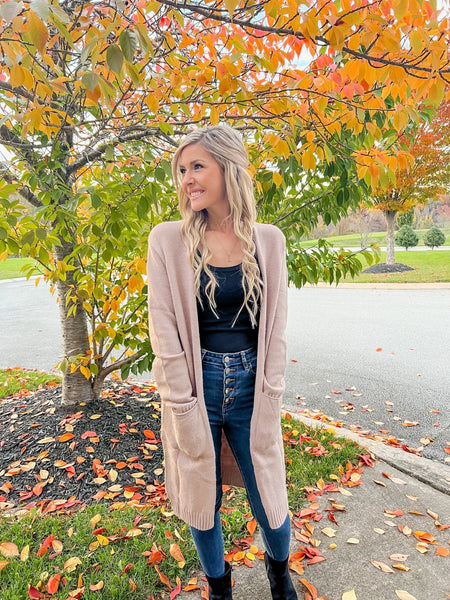 Amber Knit Midi Cardigan - the Blushing Ivy Boutique LLC - 