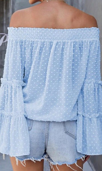 Blushing Blue Smocked Top - the Blushing Ivy Boutique LLC - Tops - 