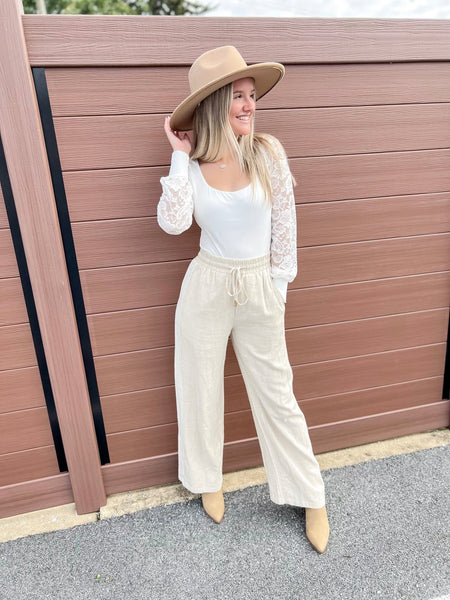 Chai Latte Linen Pants - the Blushing Ivy Boutique LLC - 