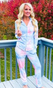 Chasing Dreams Tie Dye Lounge set - the Blushing Ivy Boutique LLC - 