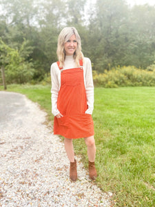 Cinnamon Spice Corduroy Overall Dress - the Blushing Ivy Boutique LLC - Dresses - 