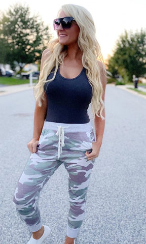 Cold Nights Camo Joggers - the Blushing Ivy Boutique LLC - Bottoms - 