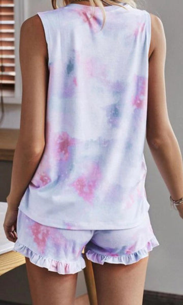 Cotton Candy Tie Dye Lounge Set - the Blushing Ivy Boutique LLC - Loungewear Sets - 