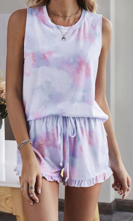 Cotton Candy Tie Dye Lounge Set - the Blushing Ivy Boutique LLC - Loungewear Sets - 