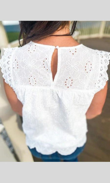 Envy Me Eyelet Top - the Blushing Ivy Boutique LLC - Tops - 