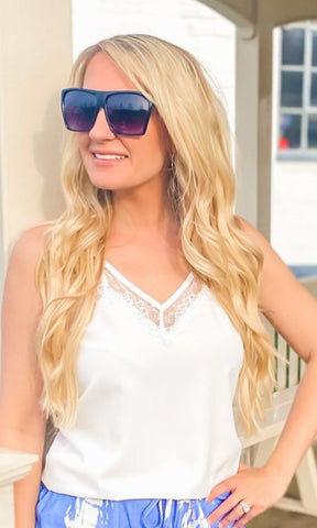 Gracefully Dreaming Lace Tank Top - the Blushing Ivy Boutique LLC - Tops - 