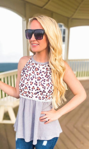 Gracyn Leopard Babydoll Tank - the Blushing Ivy Boutique LLC - Tops - 