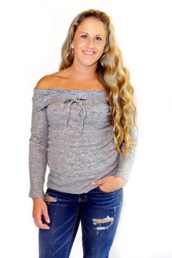 Grey Skies off the Shoulder Top - the Blushing Ivy Boutique LLC - Tops - 