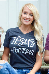 Jesus and Football Graphic Tee - the Blushing Ivy Boutique LLC - Graphic Tee - 