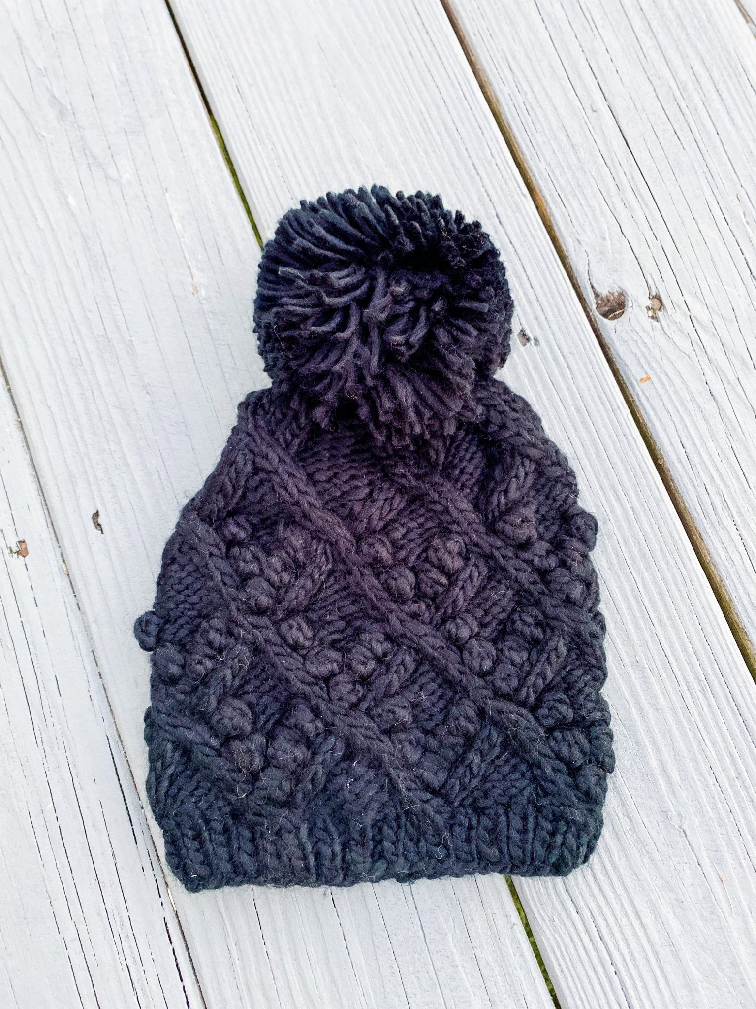 Kendall Knitted Pom Pom Beanie (Black) - the Blushing Ivy Boutique LLC - Hats - 