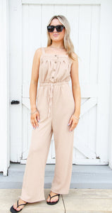 Luna Knotted Strap Waffle Knit Jumpsuit - the Blushing Ivy Boutique LLC - Jumpsuit - 