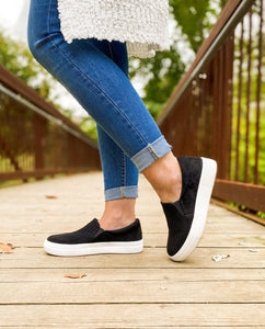 Paisley Black Suede Slip On Sneaker - the Blushing Ivy Boutique LLC - Shoes - 