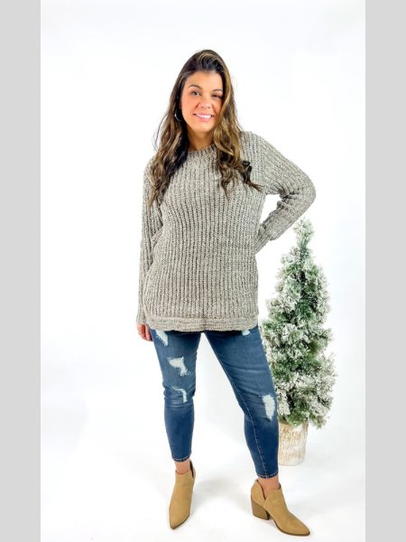 Sage it Ain’t So Cable Knit Sweater - the Blushing Ivy Boutique LLC - 