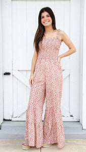 Savannah Khaki Floral Jumpsuit - the Blushing Ivy Boutique LLC - 