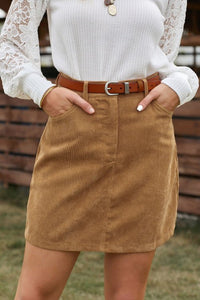 She Sleighs Corduroy High Waisted Mini Skirt - the Blushing Ivy Boutique LLC - 