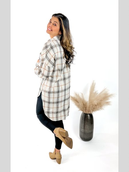 The Alyssa Oversized High Lo Flannel - the Blushing Ivy Boutique LLC - Outerwear - 