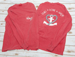 The Blushing Ivy Boutique Logo Crimson Long Sleeve - the Blushing Ivy Boutique LLC - Merch, Tops - 