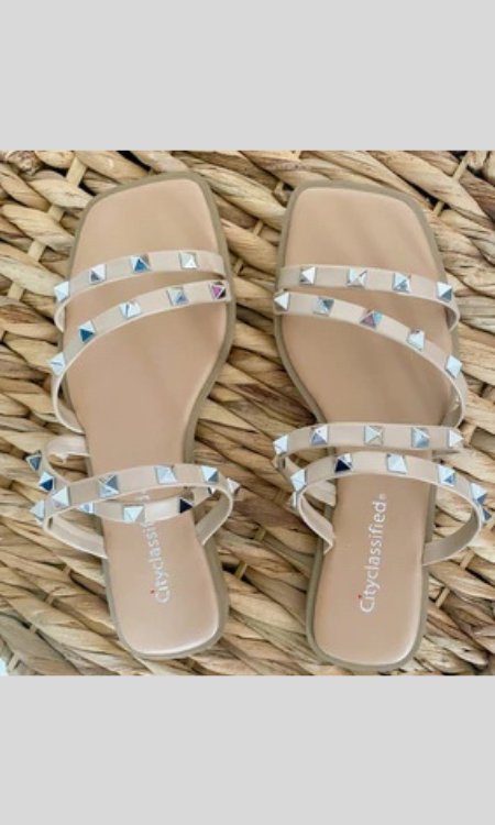 The Kollyns Flat Studded Sandal - the Blushing Ivy Boutique LLC - Shoes - 