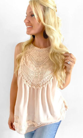 Unforgettable Pink Lace Top - the Blushing Ivy Boutique LLC - 