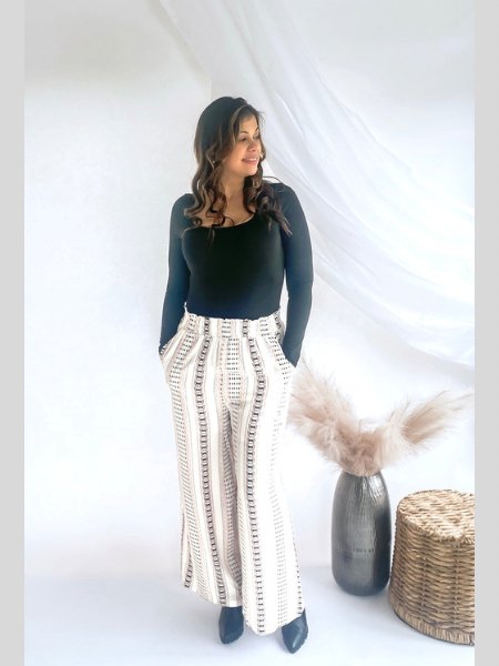 When in Rome Geometric Wide Leg Pant - the Blushing Ivy Boutique LLC - 