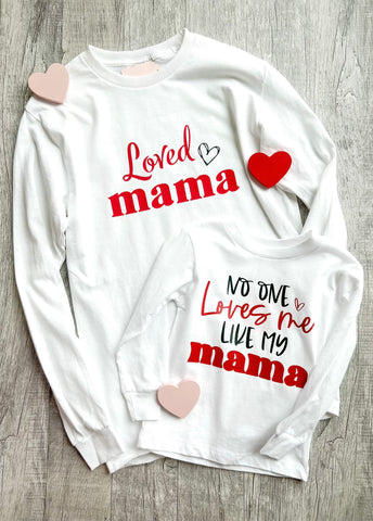 Mommy & Me “No One Loves Me Like My Mama” Toddler Long Sleeve Tee