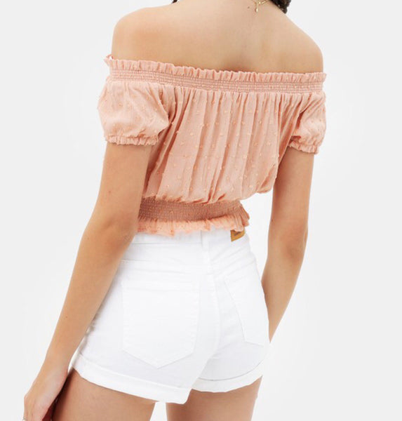 Quite Peachy off the Shoulder Top
